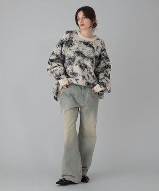 WEGO 【ユニセックス着用ITEM/ウエスト調整可】ストレートデニムパンツ デニム淡加工色