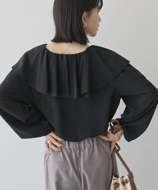 AMERICAN HOLIC フリルカラーブラウス Black