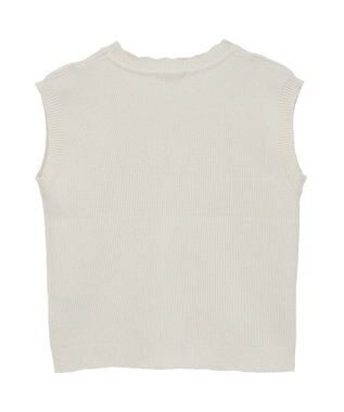 earth music&ecology フラワーモチーフニットベスト Ivory