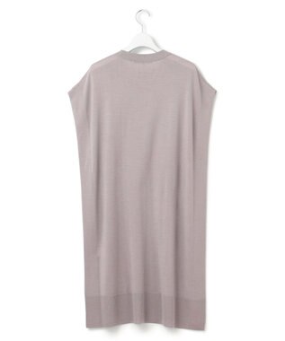 23区 L 【洗える】コンパクトウール ロングベスト ライトグレー系