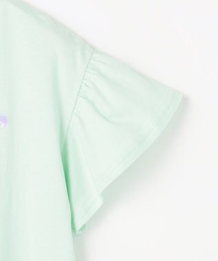 ANY KIDS 【綿100%】ドロップショルダー アニマルプリントTシャツ ミント×イヌ