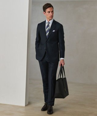 GOTAIRIKU GOTAIRIKU別注【日本製】シルク ネクタイ_レジメンタル柄 ネイビー系1