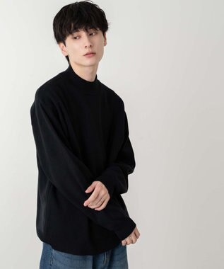 WEGO 【ユニセックス着用ITEM】ミラノリブモックネックプルオーバー ブラック