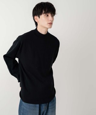 WEGO 【ユニセックス着用ITEM】ミラノリブモックネックプルオーバー ブラック