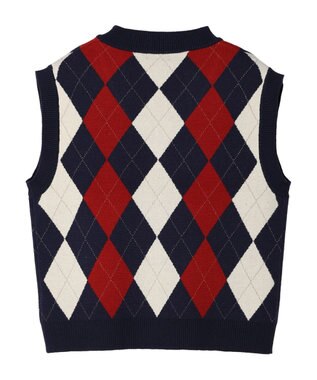 earth music&ecology アーガイルニットベスト Navy