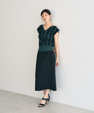 YECCA VECCA 2wayチュールフリルニット Black