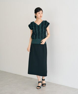 YECCA VECCA 2wayチュールフリルニット Black