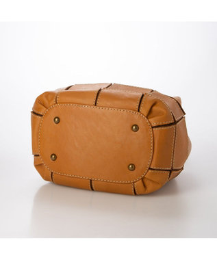 UNBILLION ピークスピーク PEAKSPEAK / 牛革パッチワーク・フラップトートS キャメル