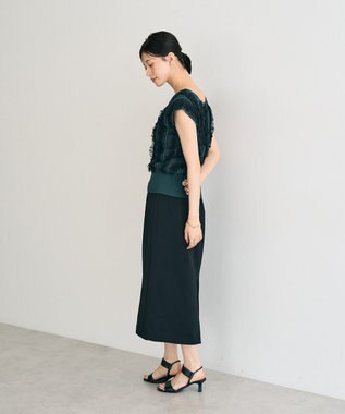 YECCA VECCA 2wayチュールフリルニット Black