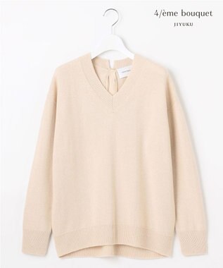 自由区 【カトリエムブーケ】Soyeux touche バックリボンプルオーバーニット エクリュ