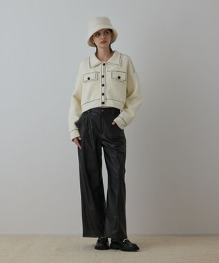 GRACE CONTINENTAL ステッチニットジャケット キナリ