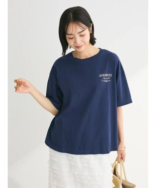 Green Parks 両面ロゴレトロボックスＴシャツ Navy