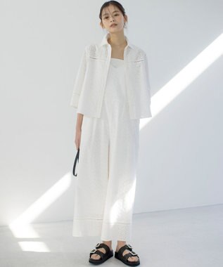 組曲 S エンブロイダリーレース襟付 ブラウス アイボリー系