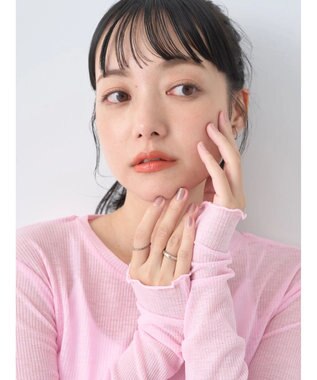 earth music&ecology シアーリブロゴ刺繍プルオーバー Light Pink