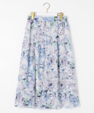 ANY SIS 【洗える】アクアフローラル スカート ブルー系