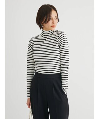 Green Parks ボーダーアソートモックネックニットプルオーバー B