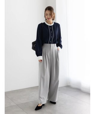 Te chichi タックワイドフルレングスパンツ グレー