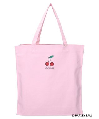 Green Parks Ｓｍｉｌｅｙ　Ｆａｃｅ／チェリープリントＢｉｇトートバック Pink