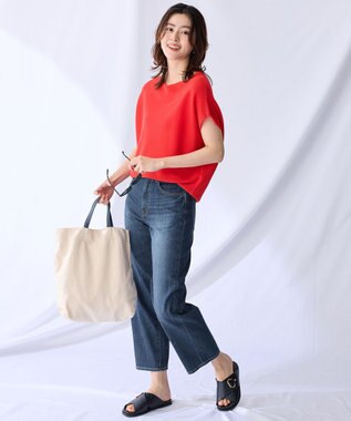 ANY 【新色追加/14色展開】アクリルガーターフレンチスリーブニット レッド