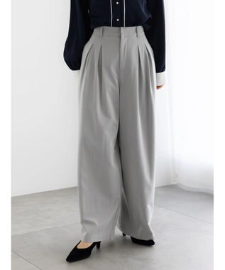 Te chichi タックワイドフルレングスパンツ グレー