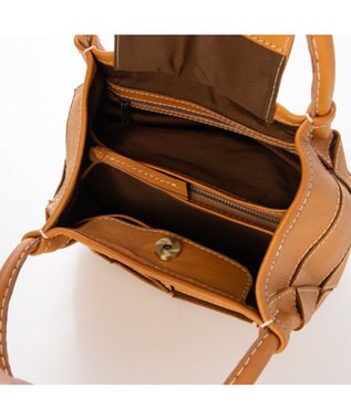 UNBILLION ピークスピーク PEAKSPEAK / 牛革パッチワーク・フラップトートS キャメル