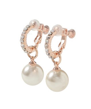 Maison de FLEUR ２Ｗａｙパールビジューイヤリング Pink Gold