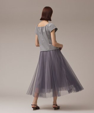 GRACE CONTINENTAL チュールリバーシブルスカート グレー