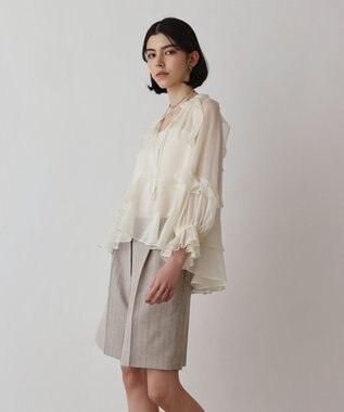 GRACE CONTINENTAL シフォンフレアブラウス