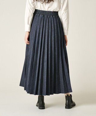 Ripo trenta anni 【大人気定番/特許技術】LONG PLEATS DENIM SKIRT プリーツ デニムスカート INDIGO