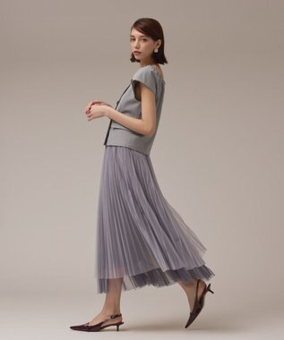GRACE CONTINENTAL チュールリバーシブルスカート グレー