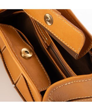 UNBILLION ピークスピーク PEAKSPEAK / 牛革パッチワーク・フラップトートS キャメル