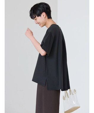 AMERICAN HOLIC 抗菌防臭＋接触冷感クルーネックカットプルオーバー Black