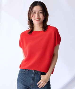 【新色追加/14色展開】アクリルガーターフレンチスリーブニット