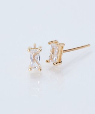 Phoebe シャインフレームレクタングルピアス　クリア クリア