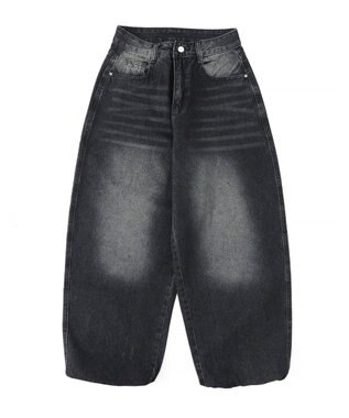 WEGO バックポケットロゴバギーデニム ブラック