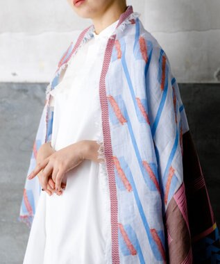 POLS コットン・キュプラ FUSAスカーフ ブラウン