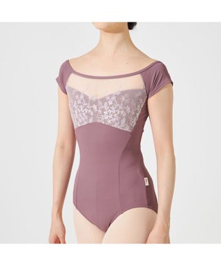 Chacott ◎【Nela ライン】キャップスリーブレオタード グレイッシュライラック