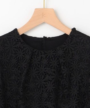 組曲 フラワーレース ブラウス ブラック系