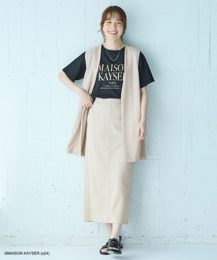 ANY 【MAISON KAYSERコラボ】箔プリントロゴ半袖Tシャツ ブラック×ゴールド