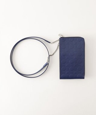 MIYABIYA La quoh with kirakaracho 南蛮七宝エンボスレザーショルダー紐 瑠璃紺(るりこん)