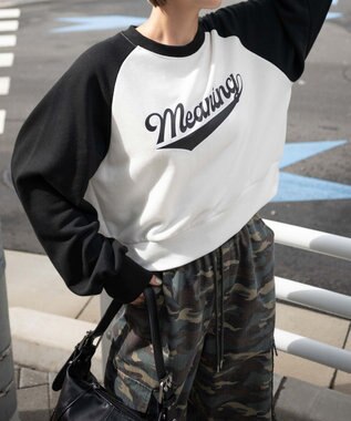 WEGO チームロゴラグランショートスウェット ブラック