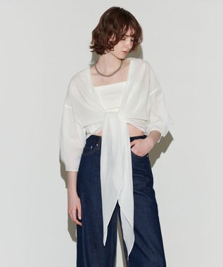 NAVE 【Nave 　洗える】マルチウェイシアーブラウス ホワイト系