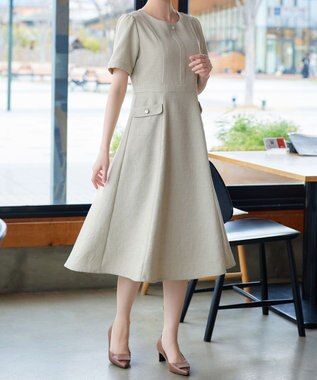 Tiaclasse 半袖サマーツイードワンピース ミント