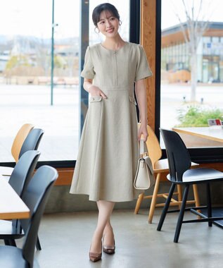 Tiaclasse 半袖サマーツイードワンピース ミント