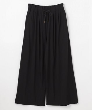 ANY 【新色追加/ウエストゴム】清涼リラックスハイウエストパンツ ブラック