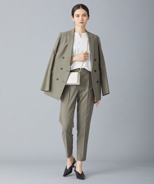 ICB 【新色追加・洗える】 ウールマットウース テーパードパンツ アッシュカーキ系