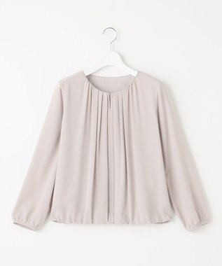 自由区 【洗える】ロイヤルシフォン ブラウス ライトグレー系