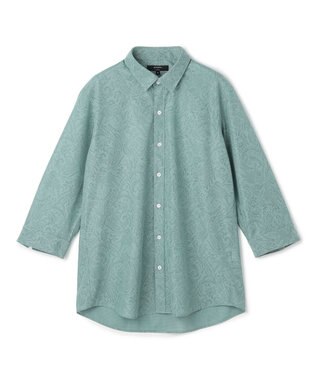 JOSEPH HOMME 【新柄】ヨシタレース　7分袖レギュラーカラーシャツ スモーキーグリーン系