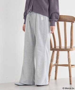 earth music&ecology 【予約】miffy/earth 刺繍スウェットパンツ 杢グレー