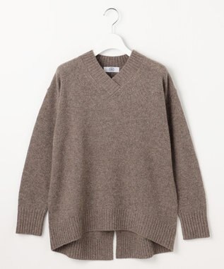 J.PRESS LADIES L YAK BLEND Vネック ニット モカ系